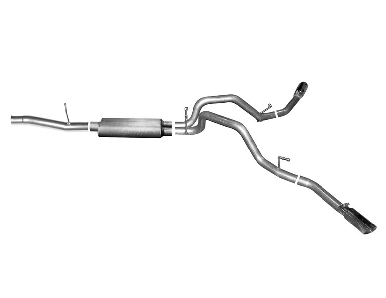 Gibson 5681 - Cat-Back Dual Extreme Exhaust System - (Aluminized) - (3.5 in./2.25 in. Tubing) - (Exits Behind Each Rear Tire)